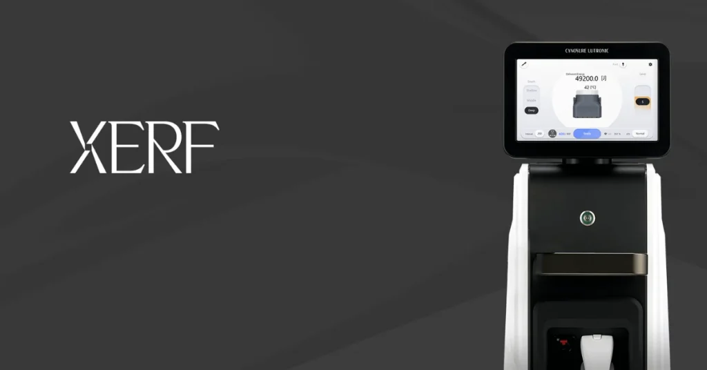 Cynosure lutronic XERF RF device against a black background