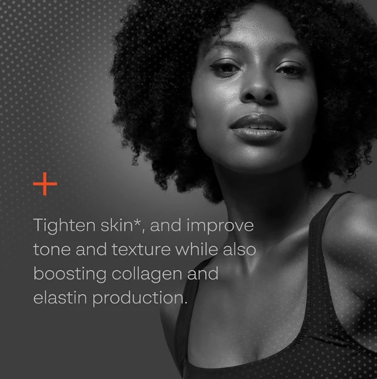 Ultra banner with text: Tighten skin and texture while also boosting collagen and elastin production