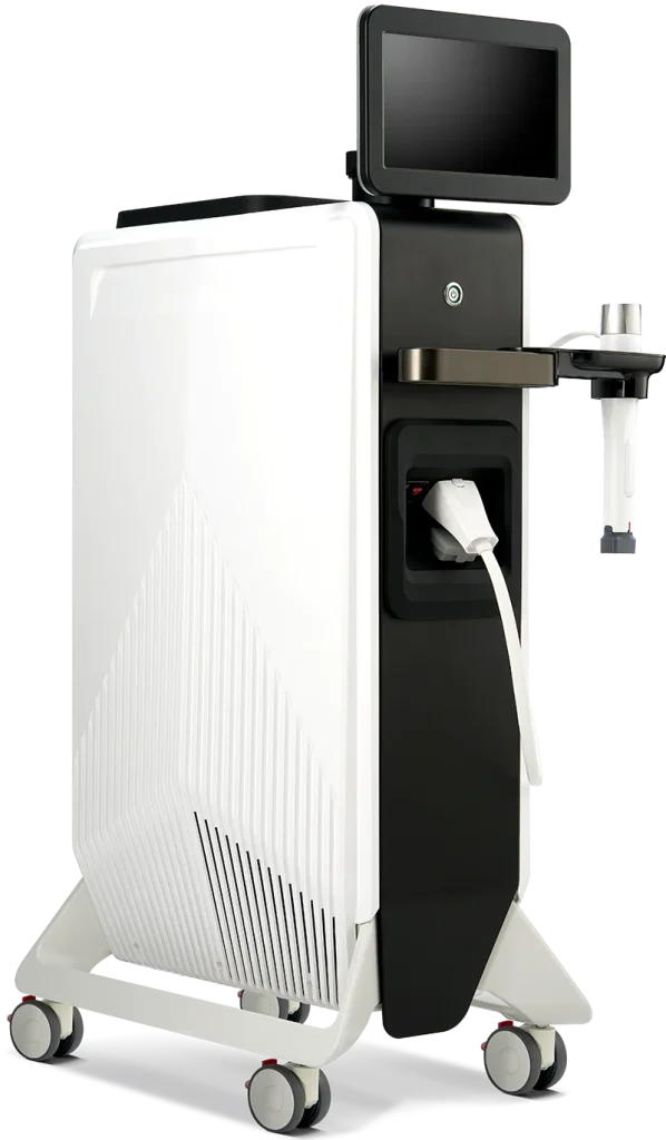 Closeup of Cynosure lutronic Xerf device: left side view